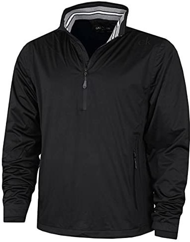 Calvin Klein Mens Waterproof Half Zip Jacket - Black/Black - XXL