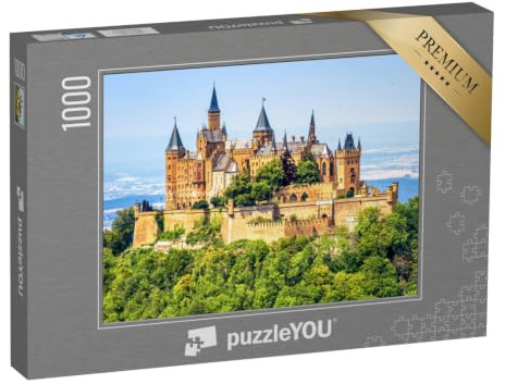 puzzleYOU: Puzzle 1000 Teile „Nahaufnahme: Burg Hohenzollern, Stuttgart, Deutschland, märchenhafte Burg“ – aus der Puzzle-Kollektion Burgen