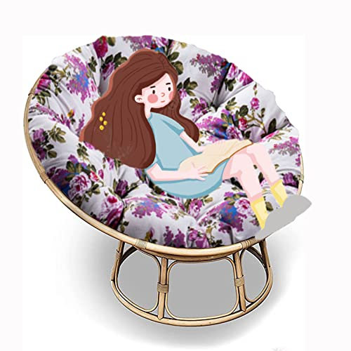 SRHWBF Papasansessel Kissen Polster für Gartensessel Schaukelstuhlkissen Rund Papasan Ersatzpolster für Indoor Outdoor Garten (NUR Kissen) (S5 120cm(47inch))