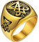 FaithHeart Herren Männer Ring Retro Satanic Lucifer Fingerring Hip pop Statement Ring Partnerring Freundschaftsring für Geburtstag Halloween