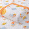 Hivia Musselin Decke 6 Lagig Kuscheldecke Baby Baumwolle 110 x 110 cm Musselin Babydecke Wickeldecke Weiche Decke für Badetuch,Kinderdecke Neugeborene Unisex (Orange Planetenprinz)