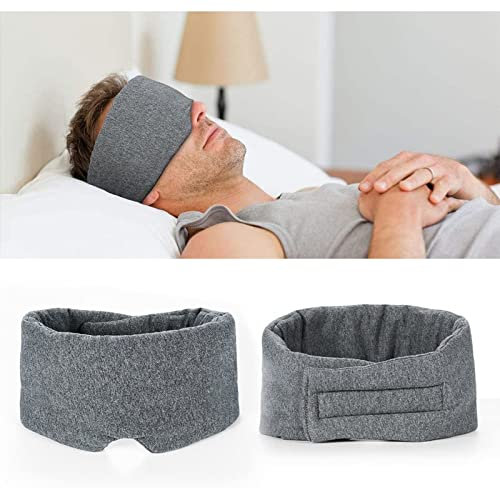 Masque de Sommeil Masque de sommeil occultant fait à la main Cache Yeux Réglable pour Homme Femme pour les Voyages, la Sieste, le Yoga Taille Unique, Gris