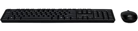 Acer Combo 100 Mouse Wireless e Tastiera Wireless Mouse Wireless 2.4GHz con 4 pulsanti e 1600 DPI Tastiera Wireless 2.4 GHz, durata di vita 5 milioni di pressioni di tasti QWERTY Layout Italiano, Nero