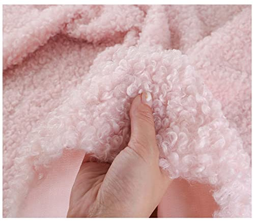 NAKAN Tessuto di Pelliccia Sintetica di Pecora Sherpa 160x50cm ad Alta Densità Tessuto di Pelle Pecora Sintetica Morbida per Cucire, Giocattoli, Cuscini, Costumi Fai da Te(Color:Rosa)