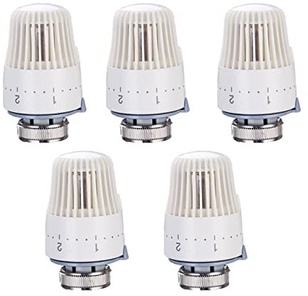 Cabeza termostática del radiador, cabeza del termostato del radiador TRV M30 x 1,5, válvula del radiador, cabeza termostática de la válvula del radiador para el hogar, 5 unidades