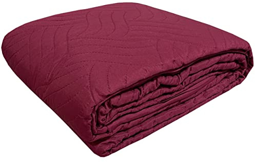 one-home Tagesdecke Bettüberwurf 140x210 cm / 220x240 cm Uni gesteppt Bettdecke Wohndecke, Größe:140x210 cm, Farbe:Bordeaux
