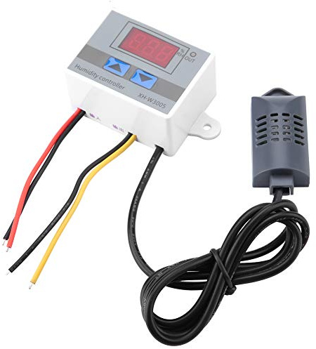 HERCHR Digitaler Feuchtigkeitsregler, 0~99% RH Digitaler LCD-Hygrometerschalter Controller Feuchtigkeitssensor Zubehör XH-W3005(12V)
