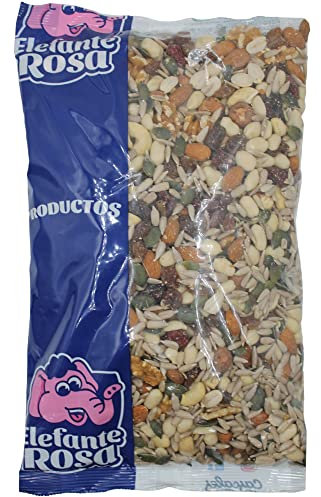 Coctel Frutos Secos Naturales Crudos 1 kg Elefante Rosa - Variedad Premium de Almendras, Anacardos, Avellanas y Más - Snack Saludable y Exquisito - Sin Sal, Ideal para Dietas