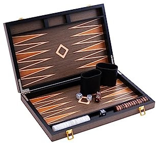 Engelhart- 250540 - Luxus-Backgammon – 15 Zoll – Nussbaumfurnier, lackiert