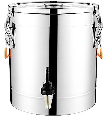 WYJRO Edelstahl Kaffeekanne, Thermoskanne mit Hahn, für Heim und Großveranstaltungen, Thermo-Behälter für 48 Stunden Hitzeerhaltung, für Kaffee, Tee oder Glühwein,31 * 35CM/20L