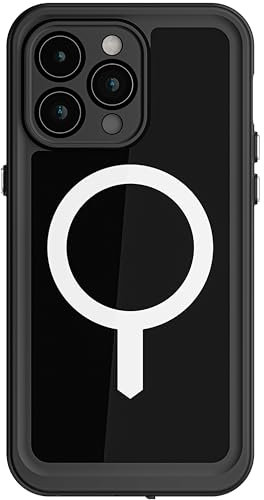 Ghostek Nautical Slim iPhone 15 Pro Max Waterproof Case - Built-In Screen Protector and Camera Protector, Compatible with MagSafe Accessories (6.7 Inch, Black)
