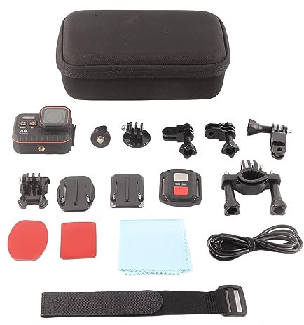 4K 60FPS Action Camera EIS Stabilization,1080P Sports Cam 60M Waterproof Underwater Camera 6X Zoom Support External Mic with Remote Control1050mAh Rechargeable Batteries