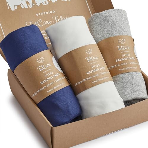 TotCare Stubenwagen-Spannbettlaken für Chicco LullaGo Anywhere, Babywiege und 35,6 x 73,7 cm Matratzenauflage, butterweich, seidiger Komfort, hochwertiges dehnbares Jersey-Stricklaken, Marineblau +