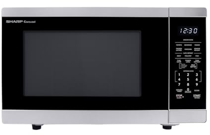 SHARP Countertop Microwave Oven with Removable 12.4 Carousel Turntable, 1100 Watt, 1.4 Cubic Feet, Stainless Steel