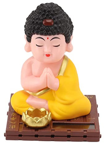 Topyond Lebensechte Solar-Wackel-Buddha-Figur. Helle Und Langlebige Dekorative Buddha-Statue Für Zuhause, Auto Und Büro. Ruhige Schreibtisch- Oder Wohnzimmerdekoration Für Buddha-Enthusiasten