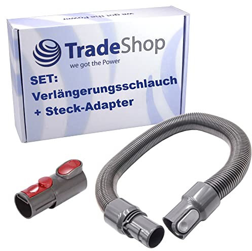 Trade-Shop Tuyau d'extension de 50 à 150 cm + adaptateur intermédiaire compatible avec les aspirateurs Dyson DC37 DC37c DC38 DC40 DC41 DC52 DC55 Big Ball