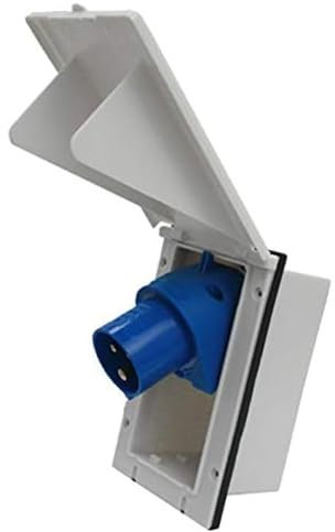 Enchufe CEE HABA para caravanas y caravanas – 230 V/16 A, 3 polos, IP44, instalación sencilla, diseño robusto – Blanco