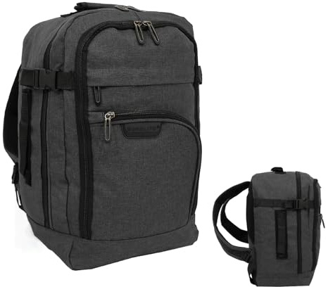 Bordlite Travel Underseat Cabin Approved Backpack, Lightweight Travel Rucksack, Premium Carry on Bag, 40x20x25cm - Black