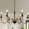 Ganeed Hängender Kronleuchter 95 cm Französisch Country Rustikale Kerzenstil Lichtanhänger mit verstellbarer Kette Schwarz 6 Lichter
