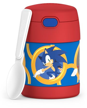 THERMOS F3104SN6 FUNTAINER 10 Ounce Food Jar Insulated, Stainless Steel, Sonic The Hedgehog