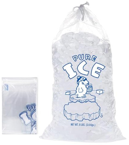 Bag, 10 Heavy-Duty Bag of Ice with Drawstring, Ice Storage Bags, Thickened Empty Ice Bags, Freezer Ice Storage Bags, Ice Maker Bags for Freezers