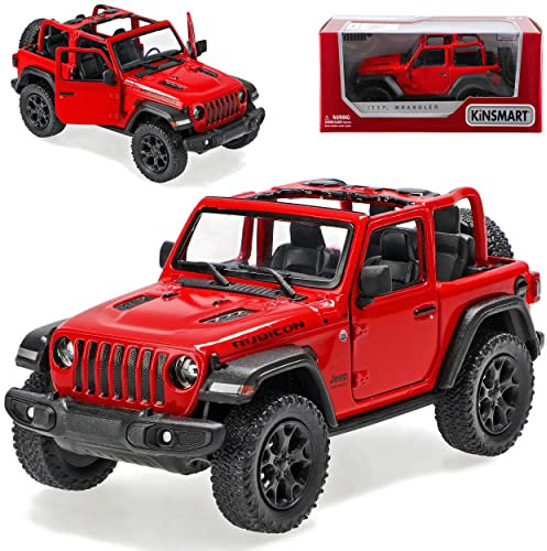 Jeep Wrangler Rubicon JL Cabrio Offen Rot 4. Generation Ab 2018 ca 1/43 1/36 Modell Auto