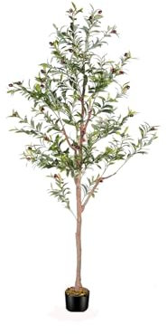 PlusFive Olivenbaum Künstlich, 150cm Künstlicher Olivenbaum, Künstliche Pflanzen Groß, Kunstpflanzen Groß Wie Echt für Indoor Outdoor Haus Büro Balkon Moderne Dekoration Housewarming Geschenk (5FT)