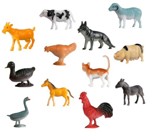 Abaodam 1 Satz 24 STK Tiermodell Kinderspielzeug Tierspielzeug Welpenspielzeug Für Kinder Tierische Spielsachen Tiere Für Kinder Nutztier Simulieren Figuren Von Nutztieren PVC