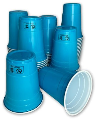 Vitavalley 50 tazze da festa blu bambino/azzurro (473 ml) – bicchieri di plastica riutilizzabili e robusti, ideali per la vostra festa