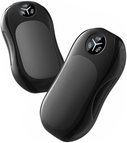 Hand Warmers Rechargeable 2 Pack: 3 Levels Heating Magnetic Electric Hand Warmers, AI Smart Chips Safe Heat Portable Handwarmers for Raynauds, Winter Outdoor Camping, Skiing, Hunting (Black)