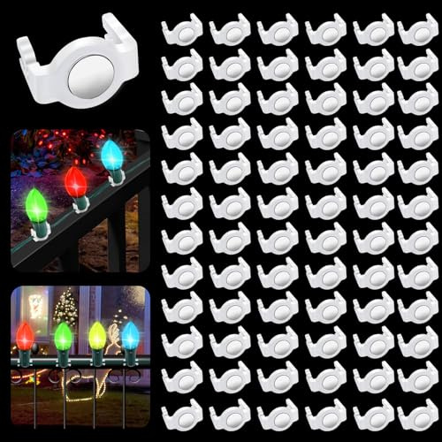 100 Stück C9 Magnetische Weihnachtslicht-Clips, Extra Starke Magnetische Clips Haken für Weihnachtsbeleuchtung, Magnet Weihnachtslicht Clips für C9 C7 Fassungen Metall Dachrinnen Außen Terrasse Urlaub