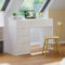 Bellamio Livny Schreibtisch weiß geriffelt mit 5 Schubladen – Schminktisch ohne Spiegel – White Desk with Drawers 75x53x110 cm – Jugendschreibtisch - Bürotisch mit Schubladen beidseitig montierbar