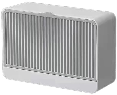 Generic Soap Dish - Wall Mounted, Stick On, Suction, with Lid - Shower Soap Holder - Grey, Plastic, Rectangular