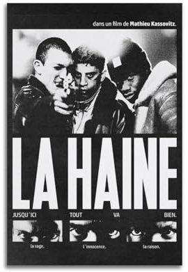 HUEAEHAHE La Haine Filmposter, dekoratives Leinwandposter, ästhetisches Poster, Wandkunst, Dekor-Poster, 30 x 45 cm, ungerahmter Stil