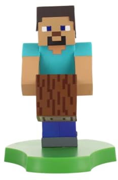 Cableguys Minecraft Gaming-Figur Steve - Halter für Controller oder Smartphone - USB-Kabel enthalten - 20 cm