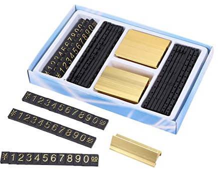 Dytabepl 19 Set Gold Preisanzeige-Würfel Verstellbarer Preisschilder, Verkaufspreis-Blöcke, Zahlen und Währungen Preisschilder, Preis Anzeige Etikett für Schmuck Uhr Ring Preisauszeichnung
