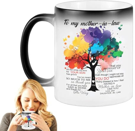 Générique Muttertags-Becher aus Keramik, Mom Coffee with Letter Printing, Novelty Color Changing Cup, Thoughtful Gift for Mother's Day, Birthday, Thanksgiving for the World's Best Mom