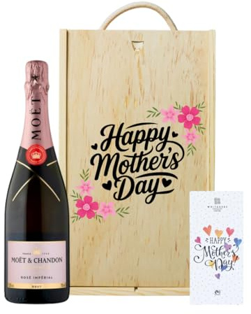 Moët & Chandon Brut Impérial Rosé Champagne Gift Set for Mum with Chocolate – 75cl | 12% ABV | Luxury Rosé Champagne Gift