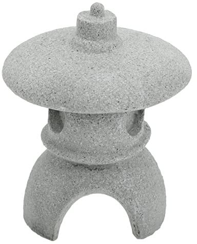 Warmhm Mini Japanische Pagode Statue - Deko Für Garten Und Teich - Wetterfeste Steinlaterne Asiatische Miniatur Für Zen Garten Aquarium Und Feengarten 30 cm Hoch
