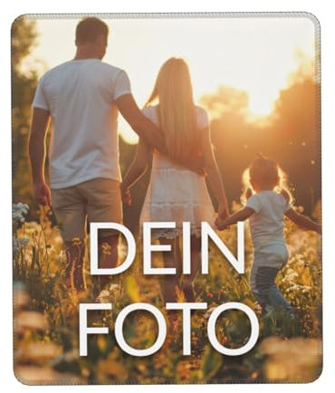 Bedrucktes Mauspad mit Foto, (5 Größen), Mousepad selbst gestalten, Mousepad für Büro Gaming, rutschfeste Gummi-Unterseite, Geschenkidee Männer, Frauen, Freunde, Gamer, Büro,22 x 18cm(7 x 8.6 in)