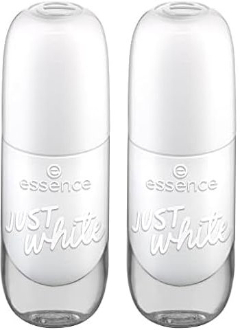 Essence gel nail colour, Nagellack, Nr. 33, Weiss, langanhaltend, Expressergebnis, schnelltrocknend, glänzend, farbintensiv, acetonfrei, vegan, ohne Mikroplastikpartikel, ohne Parfüm, 2er Pack (8ml)