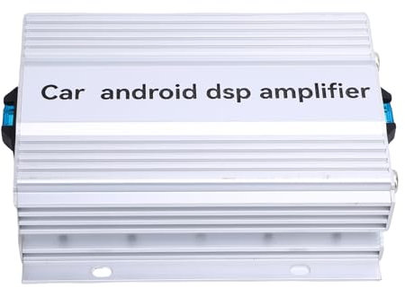 Amplificador compacto de 4 canales para coche con sonido DSP, amplificador de subwoofer de aleación de aluminio, refrigeración para sistemas Android, aumenta las señales de baja frecuencia