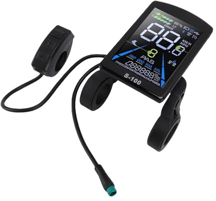 Display LCD per Bici Elettrica, Schermo Pannello LCD per Scooter Elettrico a 5 Pin 24V 36V 48V, Cruscotto Universale per Display Misuratore Bici Elettrica, Resistente alla Pioggia
