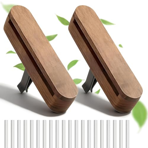2 Stück Auto Diffuser Holz Auto Lufterfrischer Auto Duft Mit 20pcs Nachfüllauflagen, Auto Zubehör Innenraum,Steigert Den Fahrspaß,Passend Für Alle Automodelle.