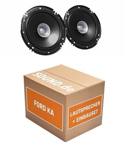 Lautsprecher Boxen Einbaupaket für JVC CS-J610X kompatibel mit Ford Ka Typ RU8, 4/5-Türer hinten | 2X Tief-Mitteltöner mit integriertem Hochtöner 300W MAX