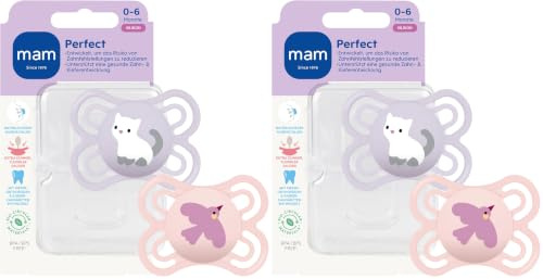 MAM Perfect Silikon, 0-6 Mon., 2 Stk, Katze/Vogel (Packung mit 2)