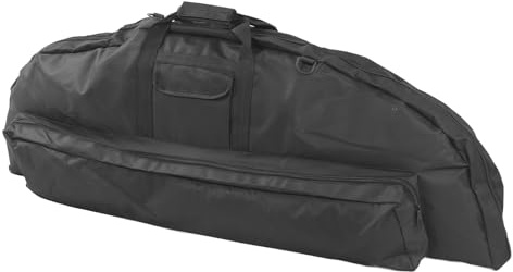 MasYosh Compound-Bogentasche, Premium-Canvas-Bogenetui mit Weicher Schaumstoffpolsterung und Mehreren Taschen, Verstellbarer Riemen für Bogenschießen, Training, Jagd, Schießen, 115 Cm (Schwarz)