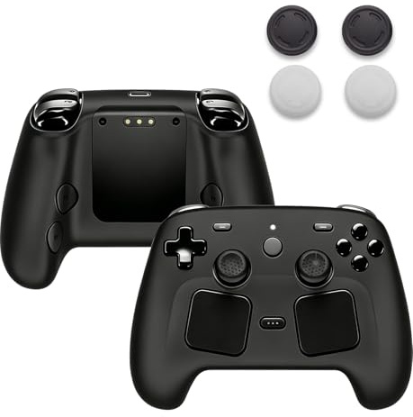 CONAPIKA Hülle Kompatibel mit Valve Steam Controller 2026/Steam Controller 2, Ultra Dünn Stoßfest Anti-Kratzer Stoßfest Weiche Silikon Soft Stand Matte Weiche Schutzhülle mit 4 Joystick-Kappen