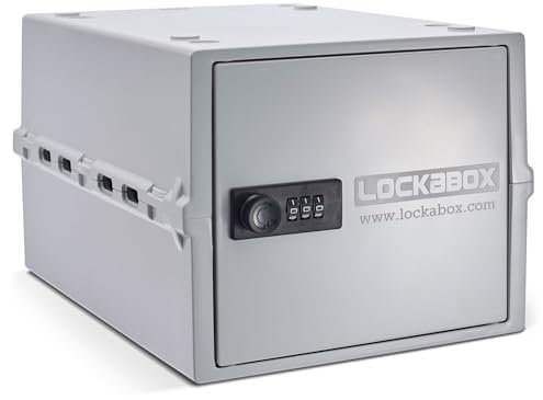 Lockabox One™ | Boîte de rangement verrouillable de qualité supérieure | Boîte de rangement à combinaison de 10 litres pour aliments, médicaments et sécurité domestique | Sans BPA (Blanc Opale)