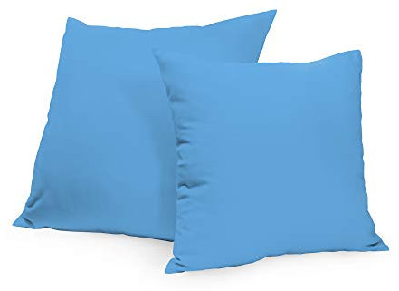 Rollmayer 2er Set Deko-Kissen Kissenhülle Kissenbezug Sofakissen Kollektion Vivid (Himmelblau 14, 40x40cm)